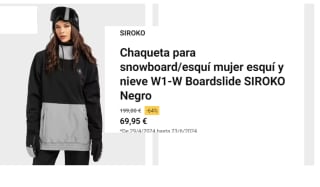 Chaqueta para esquí de mujer W1-W Boardslide SIROKO por 69.95€