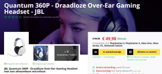 JBL Quantum 360 P Wireless Gaming Headset voor €49,98 bij Game Mania