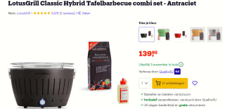 LotusGrill Classic Hybrid Tafelbarbecue combi set - Antraciet voor €93,14 bij Bol.com