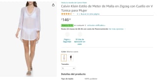 Calvin Klein Tunica para Mujer por $146 en Amazon