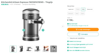 KitchenAid Artisan Espresso (5KES6503ECA) voor €150 bij Art&Craft