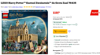 LEGO Harry Potter™ Kasteel Zweinstein™ de Grote Zaal 76435 voor €119,99 bij Bol