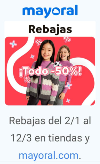 Rebajas Tofo al -50% en Mayoral.
