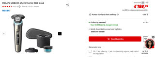 PHILIPS S9983/55 Shaver Series 9000 Goud voor €200 bij de Mediamarkt