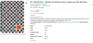 Mr. Wonderful - Libreta a5 festival rosa y negro go with the flow por tan sólo 3€