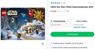 LEGO Star Wars 75366 Adventskalender 2023 voor €19,99 bij Smyths Toys