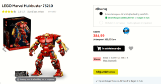 LEGO Marvel Hulkbuster voor €384,99 bij Intertoys