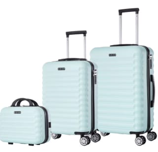Conjunto 3 Maletas de Viaje ABS, Cerradura Numérica, 4 Ruedas Giratorias por 49,38€