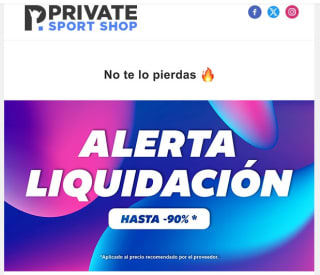 Aprovecha el descuento de 90% en las rebajas Private Sport Shop