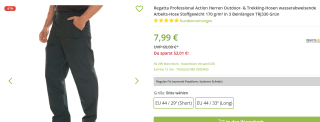 Regatta Regatta Pro Action werkbroek voor €7,99 bij Outlet46