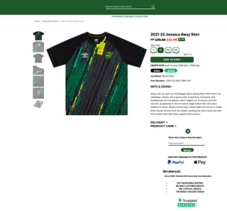 Camiseta de visitante de Jamaica 2021-22 a tan solo 24,29€