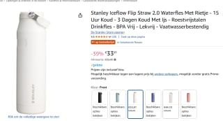 Stanley Flip Straw 2.0 Waterfles Met Rietje 1.06L voor €33,81 bij Amazon