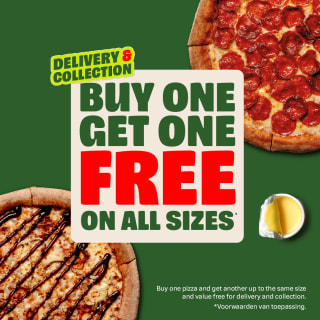 Pizza's 1+1 gratis 1 week lang!