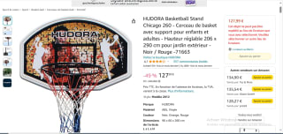 Panier de basket-ball HUDORA Basketballständer Chicago avec pieds pour enfants et enfants à 127,99 €