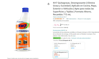 KH7 Quitagrasas, Desengrasante Recambio Formato ahorro 715 mL por 2,69€