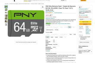 Tarjeta de memoria flash 64 GB MicroSDXC por solo 5,21€