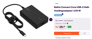 Belkin Connect Core USB-C GaN-Voedingsadapter 1000W voor €29,95 bij iBOOD