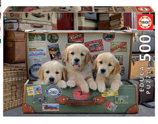 Puzle marca Educa de 500 piezas Cachorros en el Equipaje por 6,59€