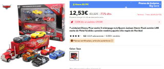 7 unids/set Disney Pixar Car 3 relámpago McQueen por 12,53€