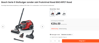 BOSCH Serie 6 Stofzuiger zonder zak ProAnimal voor €254 bij Ochama.