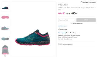 MIZUNO - Zapatillas Wave Ibuki 3 por 44€