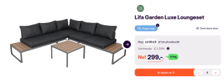 Lifa Garden Luxe Loungeset met metalen frame voor €299 bij Ibood