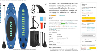 Tabla de remo hinchable + accesorios por 139.67€