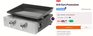 Grill Guru Powerplate gasgriller voor €69,95 bij Ibood