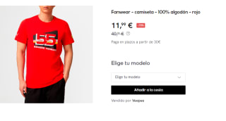 Camiseta para Hombre Ferrari Fanwear por 11.99€