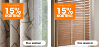 15% korting op alles voor je raam bij Kwantum