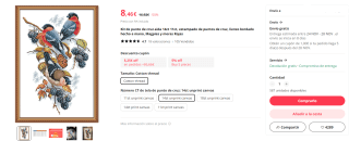 Kit de punto de cruz pajaritos por 8,46€