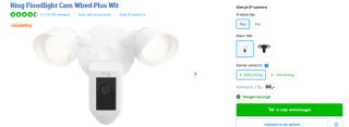 Ring Floodlight Cam Wired Plus - Wit voor €99 bij coolblue