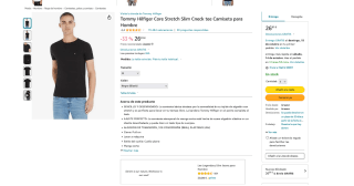 Tommy Hilfiger Core Stretch Slim Cneck tee Camiseta para Hombre por 26,91€