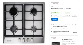 Parilla Acros de gas 24´´ por $1990 en Walmart