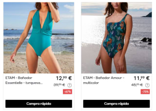 Descuentazos en la marca Etam precios de locura desde solo 1,50€