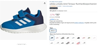 adidas Tensaur Run 2.0 CF K kids sneakers voor €16,50 bij Amazon