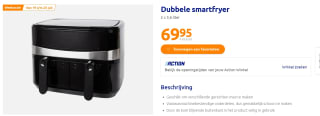 Home Essentials Dubbele AirFryer 2 x 3,6 liter voor €69,95 bij Action
