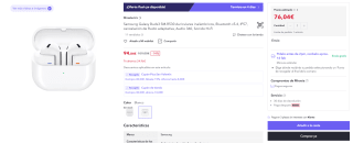 Samsung Galaxy Buds3 SM-R530 Auriculares inalámbricos por 76,04€