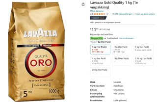 Lavazza Gold Quality 1 kg koffiebonen voor €11,93 bij Amazon