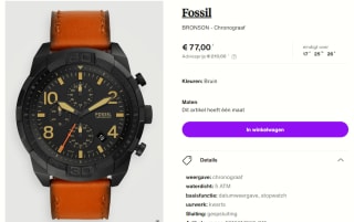 Fossil BRONSON - Chronograaf horloge voor €77 bij Zalando Lounge