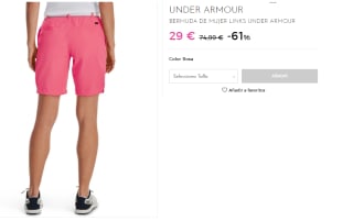 Bermudas para Mujer Under Armour LINKS por 29€