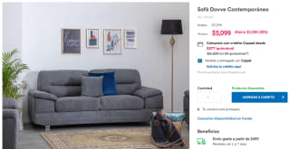 Sofá Dovve Contemporáneo a $5,099 en Coppel