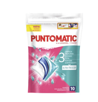 Detergente PUNTOMATIC 10 Cápsulas Tricámara Ultra Frescor Quitamanchas por 1,69€