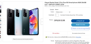 Xiaomi Redmi Note 11 Pro Plus 5G 8GB 256GB por 349€