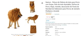 Peluca de Melena de león para Perro con Orejas por solo 10,99€