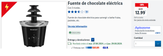 Fuente de chocolate eléctrica por 12.99€