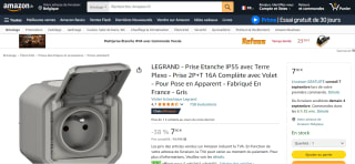 Prise étanche IP55 avec Terre Plexo - Prise 2P+T 16A Complète à 7,90€