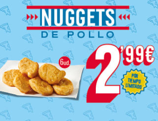 6 nuggets de pollo por 2,99 por tiempo limitado