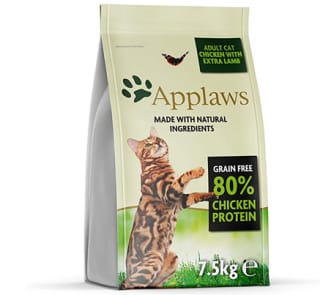 Applaws Natural completo alimento Seco Gatos sin Granos Pollo con Extra de Cordero 7.5kg por 24,34€