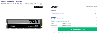 Lexar NM790 4TB M.2 SSD voor €199,90 bij Azerty
